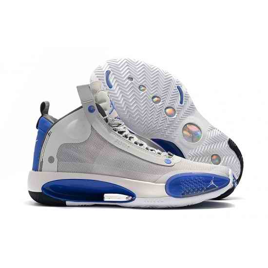 Air Jordan XXXIV Men Basketball Sneakers Gray Blue